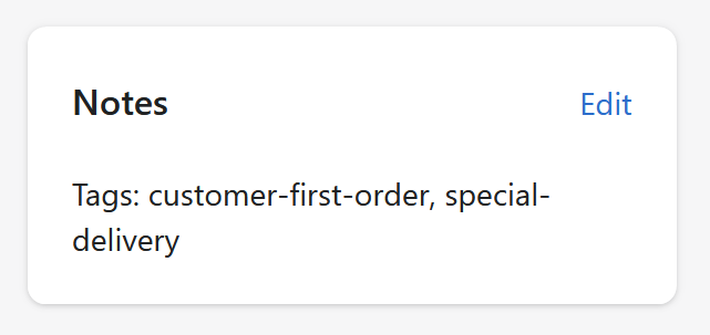 Order Note in Shopify Admin Panel